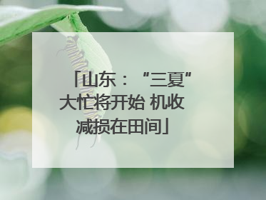 山东：“三夏”大忙将开始 机收减损在田间