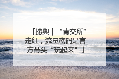 捞舆｜“青交所”走红，流量密码是官方带头“玩起来”
