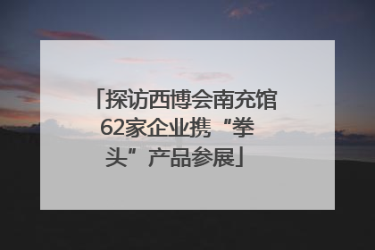 探访西博会南充馆 62家企业携“拳头”产品参展
