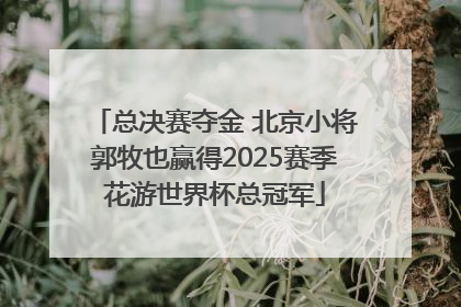 总决赛夺金 北京小将郭牧也赢得2025赛季花游世界杯总冠军