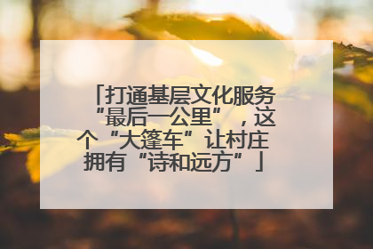 打通基层文化服务“最后一公里”，这个“大篷车”让村庄拥有“诗和远方”
