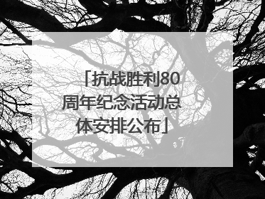 抗战胜利80周年纪念活动总体安排公布
