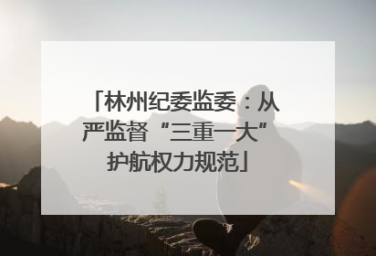 林州纪委监委：从严监督“三重一大” 护航权力规范