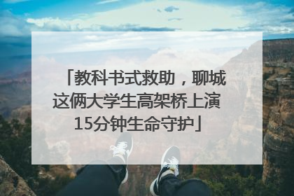 教科书式救助，聊城这俩大学生高架桥上演15分钟生命守护