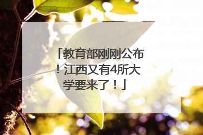 教育部刚刚公布！江西又有4所大学要来了！