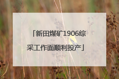 新田煤矿1906综采工作面顺利投产