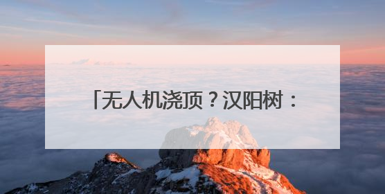 无人机浇顶？汉阳树：我活546年第一次见