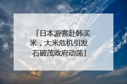 日本游客赴韩买米，大米危机引发石破茂政府动荡