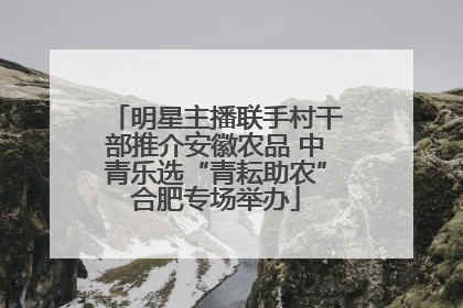 明星主播联手村干部推介安徽农品 中青乐选“青耘助农”合肥专场举办
