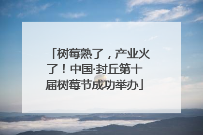 树莓熟了，产业火了！中国·封丘第十届树莓节成功举办