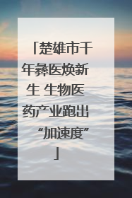 楚雄市千年彝医焕新生 生物医药产业跑出“加速度”