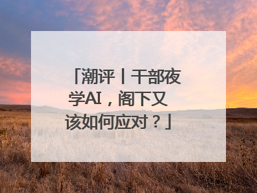 潮评丨干部夜学AI，阁下又该如何应对？