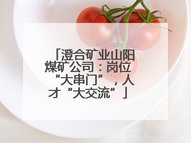 澄合矿业山阳煤矿公司：岗位“大串门”，人才“大交流”