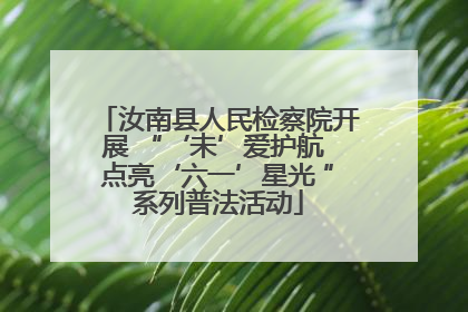 汝南县人民检察院开展 “‘未’爱护航 点亮‘六一’星光 ”系列普法活动
