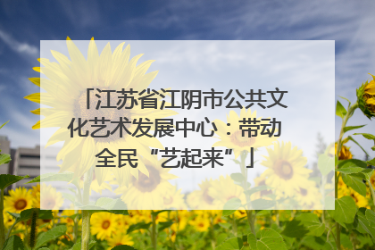 江苏省江阴市公共文化艺术发展中心：带动全民“艺起来”