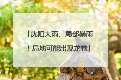 沈阳大雨、局部暴雨！局地可能出现龙卷