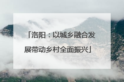 洛阳：以城乡融合发展带动乡村全面振兴