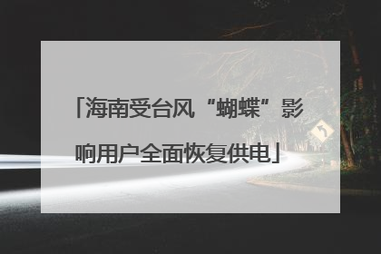 海南受台风“蝴蝶”影响用户全面恢复供电