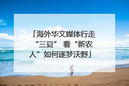海外华文媒体行走“三夏” 看“新农人”如何逐梦沃野
