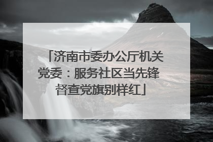 济南市委办公厅机关党委：服务社区当先锋 督查党旗别样红