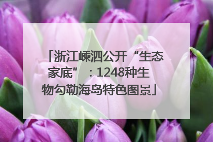 浙江嵊泗公开“生态家底”：1248种生物勾勒海岛特色图景