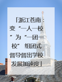 浙江苍南：变“一人一校”为“一团一校” 组团式督导督出学校发展加速度