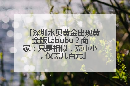 深圳水贝黄金出现黄金版Labubu？商家：只是相似，克重小，仅需几百元