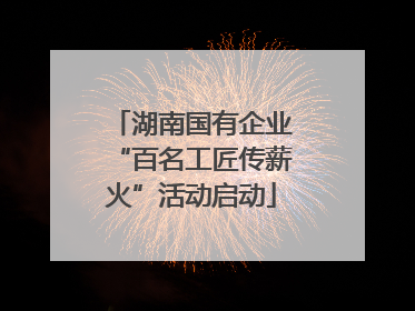 湖南国有企业“百名工匠传薪火”活动启动