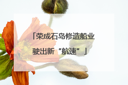 荣成石岛修造船业驶出新“航速”