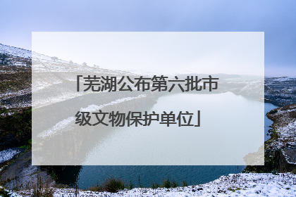 芜湖公布第六批市级文物保护单位