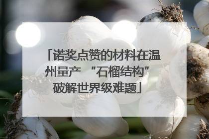 诺奖点赞的材料在温州量产 “石榴结构”破解世界级难题