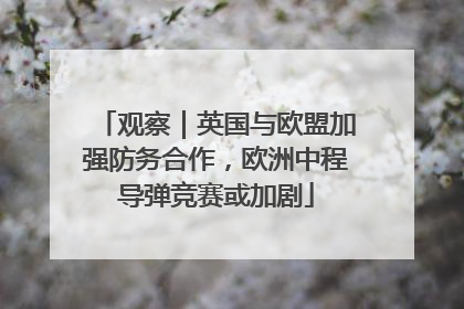 观察｜英国与欧盟加强防务合作，欧洲中程导弹竞赛或加剧