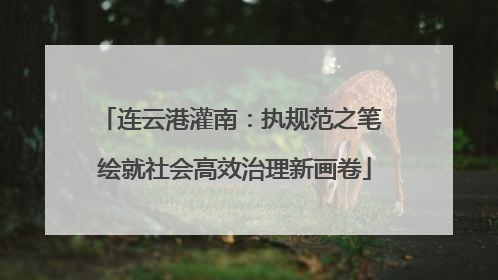 连云港灌南：执规范之笔 绘就社会高效治理新画卷