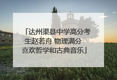 达州渠县中学高分考生赵若舟 物理满分 喜欢哲学和古典音乐