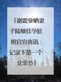 谢震业晒妻子陆敏佳孕肚照官宣喜讯：记录下第一个父亲节