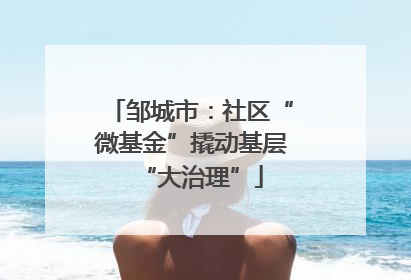 邹城市：社区“微基金”撬动基层“大治理”