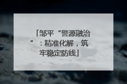 邹平“警源融治”：精准化解，筑牢稳定防线