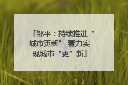 邹平：持续推进“城市更新” 着力实现城市“更”新