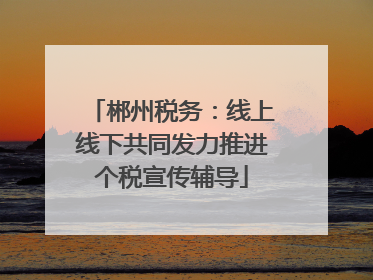 郴州税务：线上线下共同发力推进个税宣传辅导