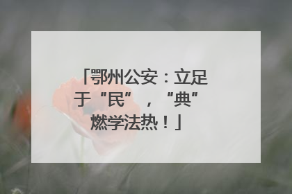 鄂州公安：立足于“民”，“典”燃学法热！