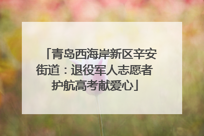 青岛西海岸新区辛安街道：退役军人志愿者护航高考献爱心