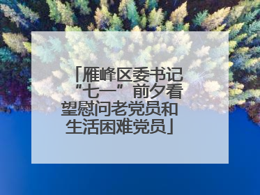 雁峰区委书记“七一”前夕看望慰问老党员和生活困难党员