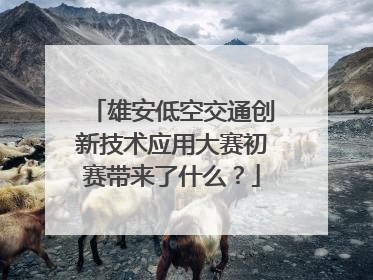 雄安低空交通创新技术应用大赛初赛带来了什么？