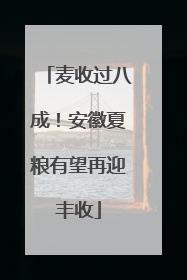 麦收过八成！安徽夏粮有望再迎丰收