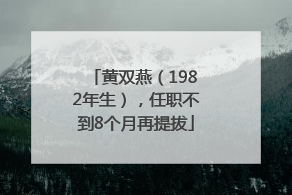 黄双燕（1982年生），任职不到8个月再提拔