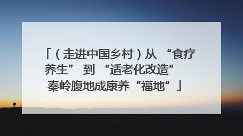 （走进中国乡村）从 “食疗养生” 到 “适老化改造” 秦岭腹地成康养“福地”