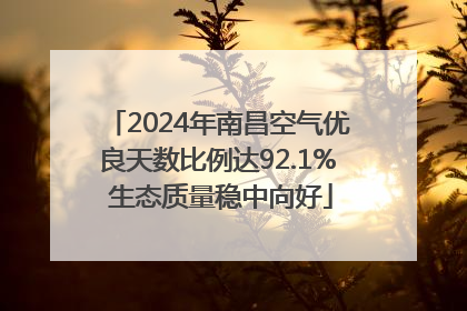 2024年南昌空气优良天数比例达92.1% 生态质量稳中向好