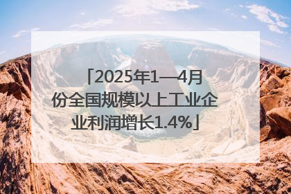 2025年1—4月份全国规模以上工业企业利润增长1.4%