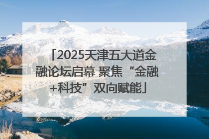 2025天津五大道金融论坛启幕 聚焦“金融+科技”双向赋能